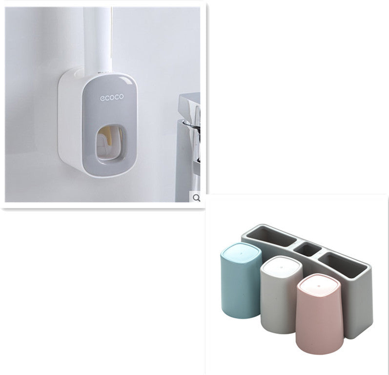Cushy Crusader Wall Mounted Automatic Toothpaste Holder Bathroom Accessories Set Dispenser