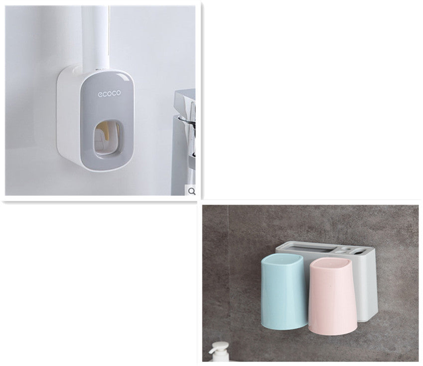 Cushy Crusader Wall Mounted Automatic Toothpaste Holder Bathroom Accessories Set Dispenser