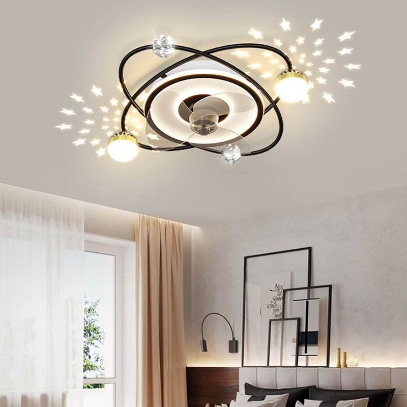 Cushy Crusader Nordic bedroom decor led lights for room Ceiling fan light lamp
