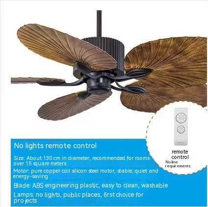 Cushy Crusader Living Room Southeast Asia Frequency Conversion Mute Fan-style Ceiling Lamp