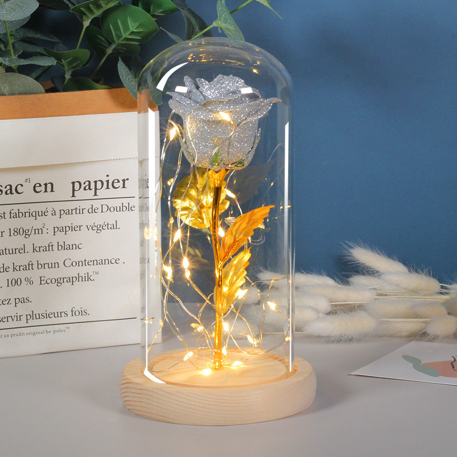 Cushy Crusader Valentines Day Gift  For Girlfriend Eternal Rose Flowers LED Light