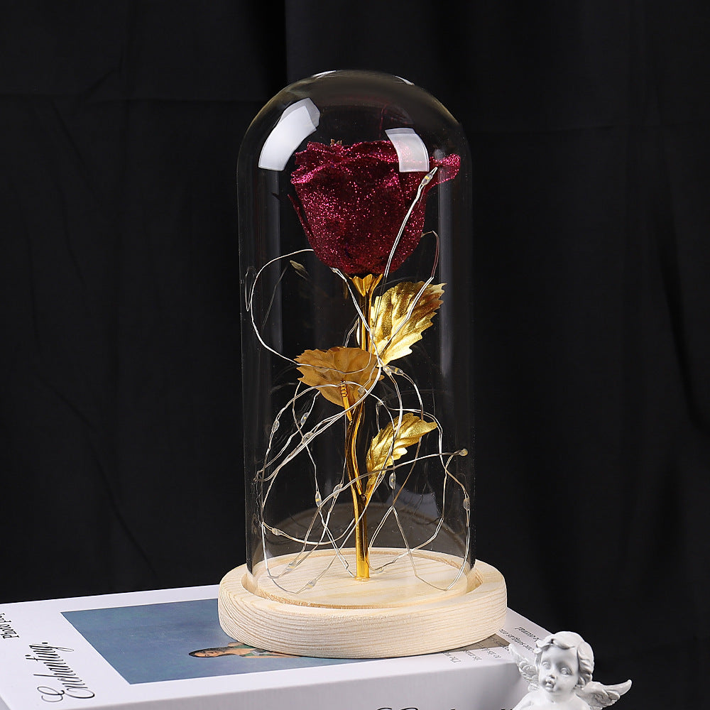 Cushy Crusader Valentines Day Gift  For Girlfriend Eternal Rose Flowers LED Light
