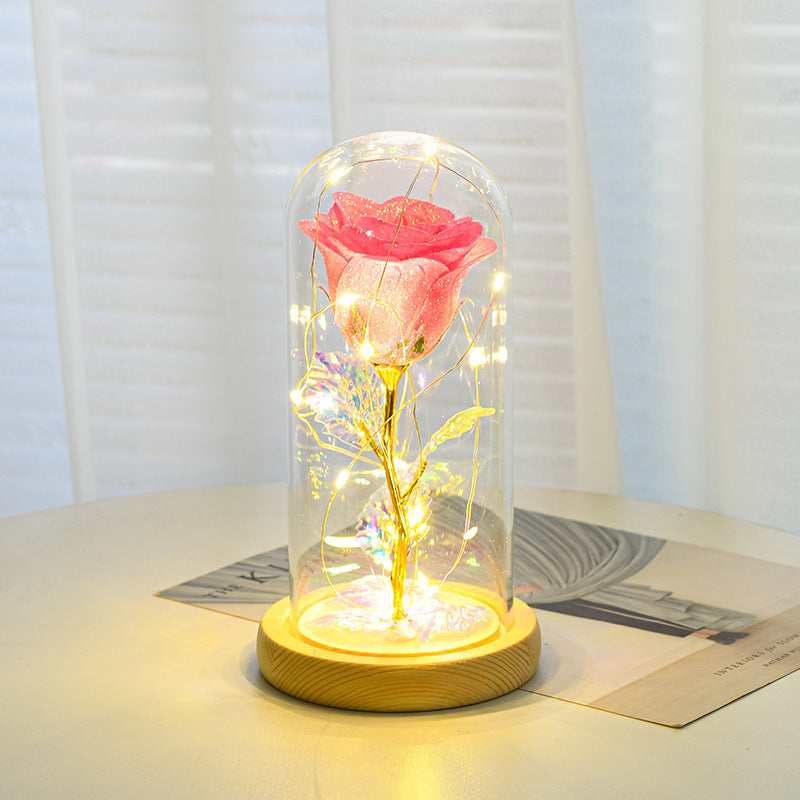 Cushy Crusader Valentines Day Gift  For Girlfriend Eternal Rose Flowers LED Light