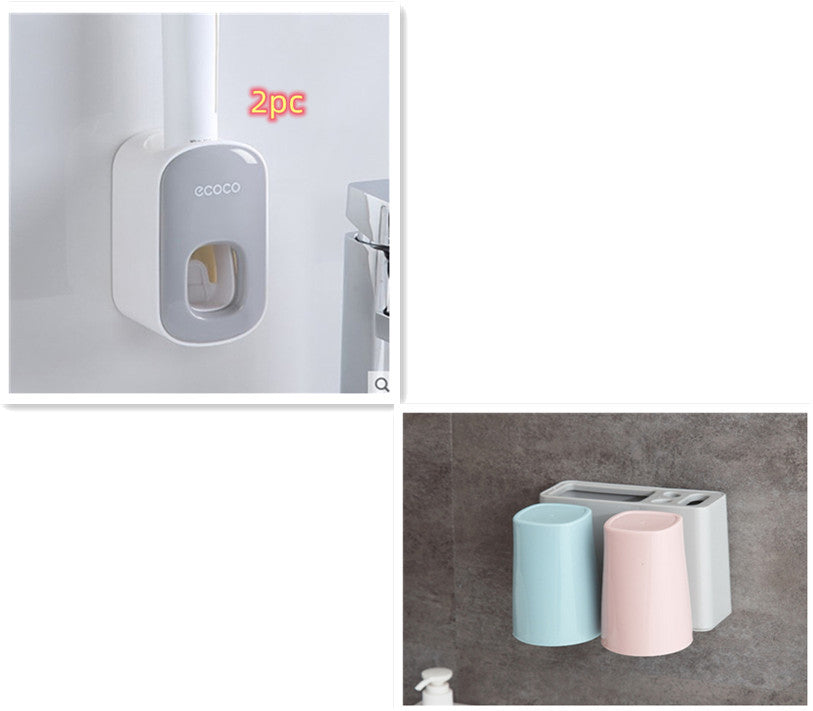 Cushy Crusader Wall Mounted Automatic Toothpaste Holder Bathroom Accessories Set Dispenser
