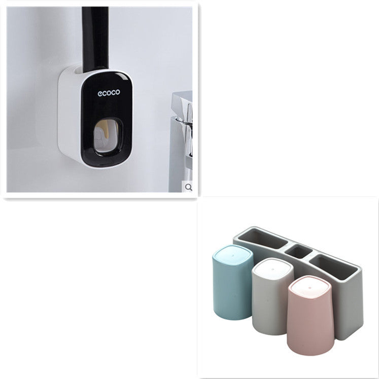 Cushy Crusader Wall Mounted Automatic Toothpaste Holder Bathroom Accessories Set Dispenser